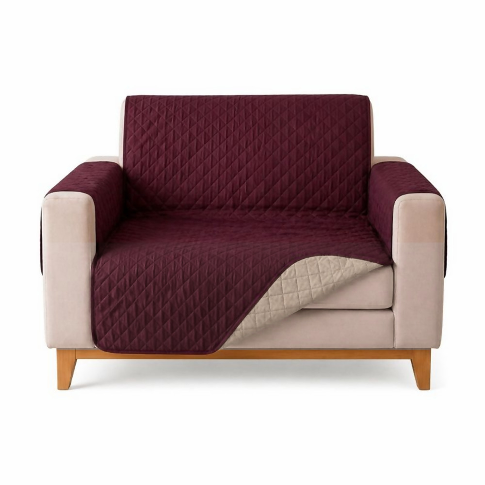 Protector sofa 1 puesto vino tinto camel