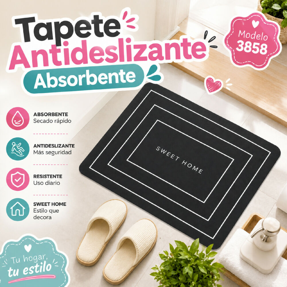 Tapete Antideslizante De Suelo Absorbente Con Base Segura Para El Hogar