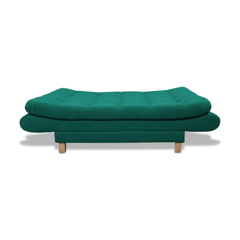 Sofacama Lehmann 3 posiciones Reclinable Verde + Cojines Decorativos