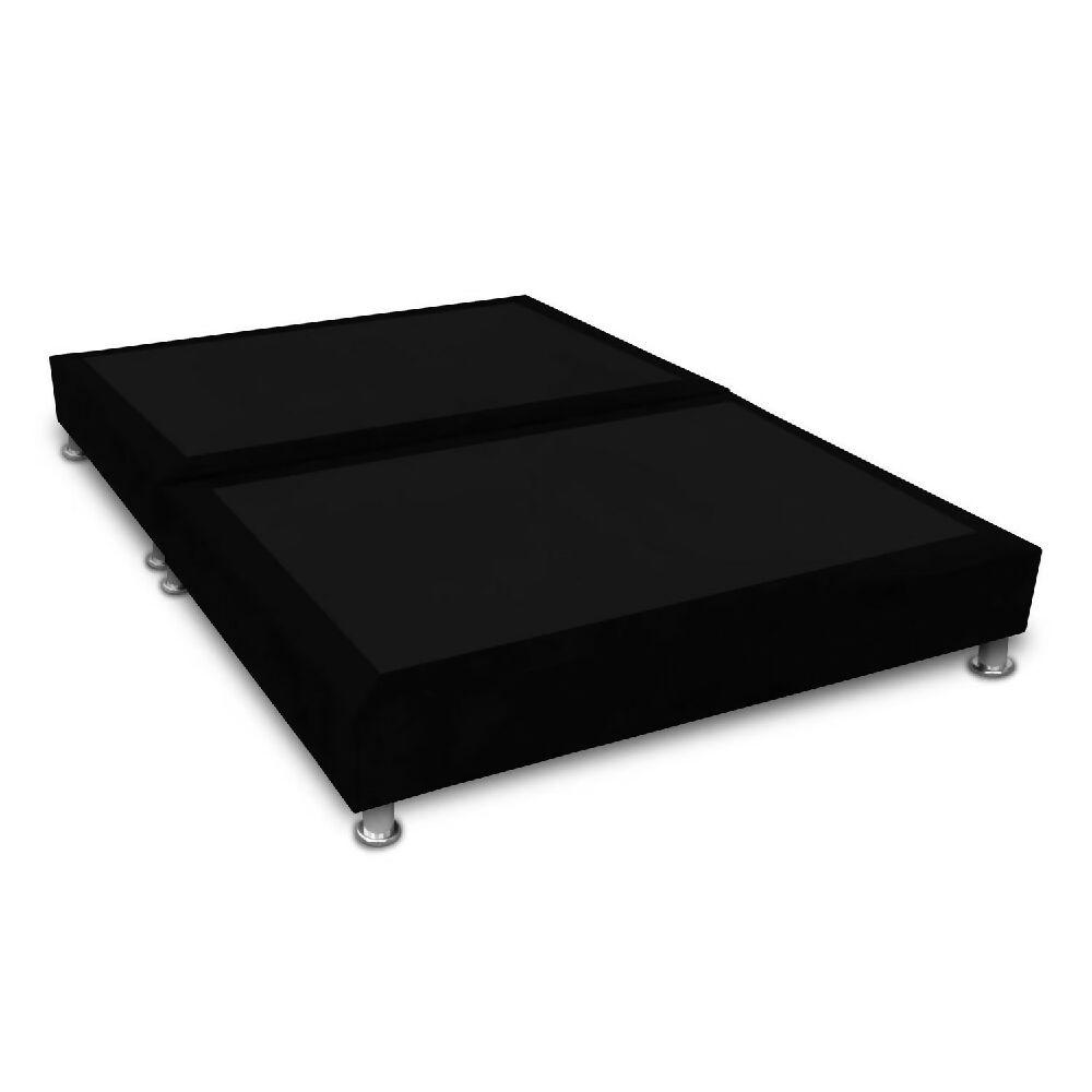 Base Cama Sommier Dividida 140x190 Ecocuero Negro