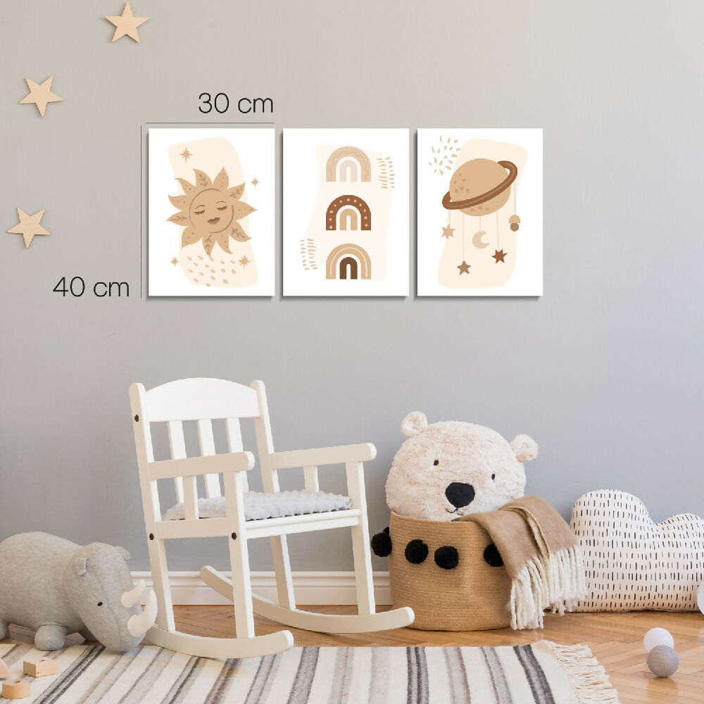 Cuadros decorativos Triptico boho Baby 30x40
