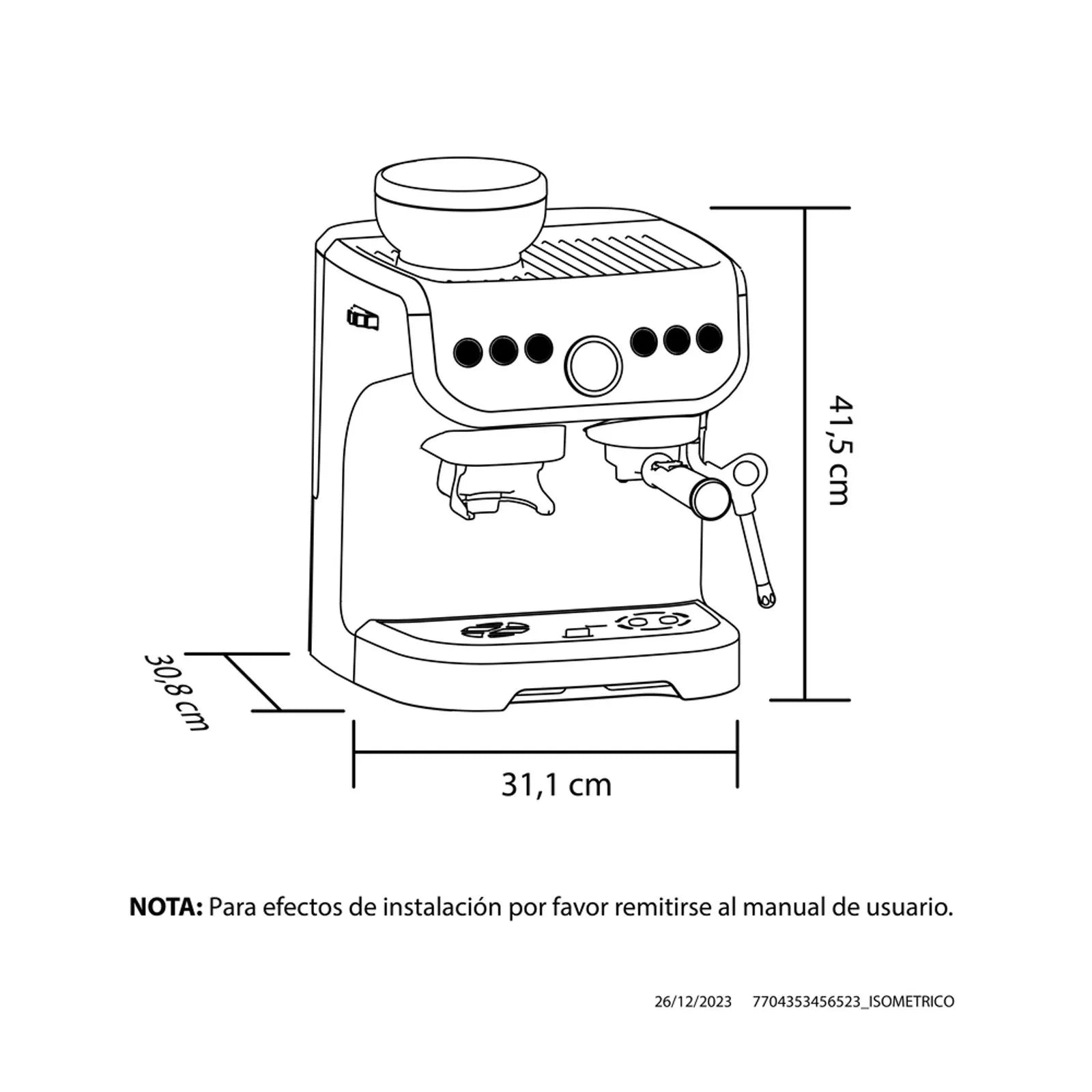 Máquina de Café Haceb Con Molino Integrado Inox