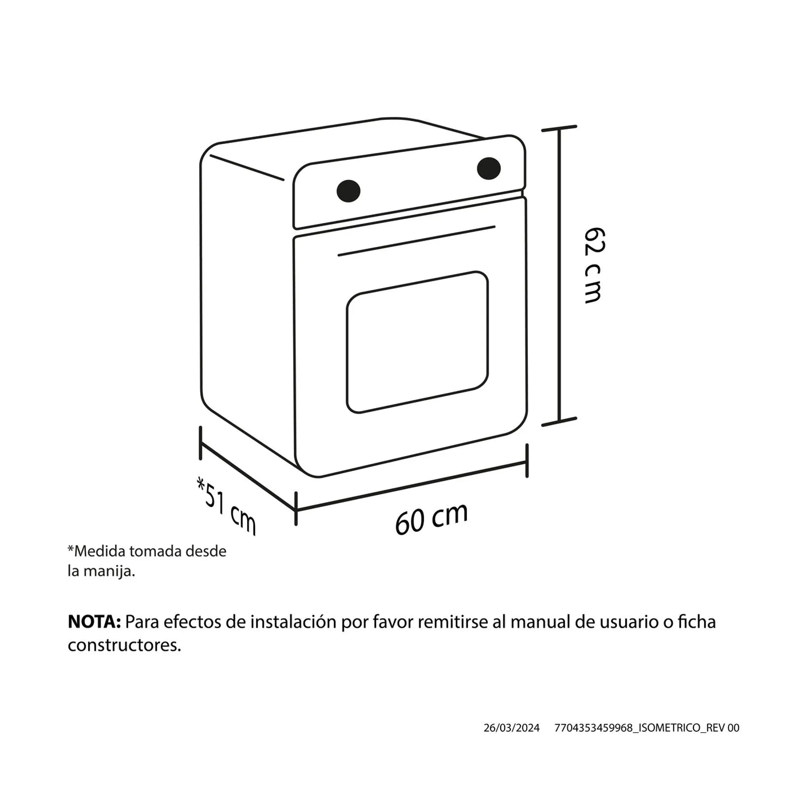Horno mixto 60 cm PA inox negro gas propano 120V Haceb