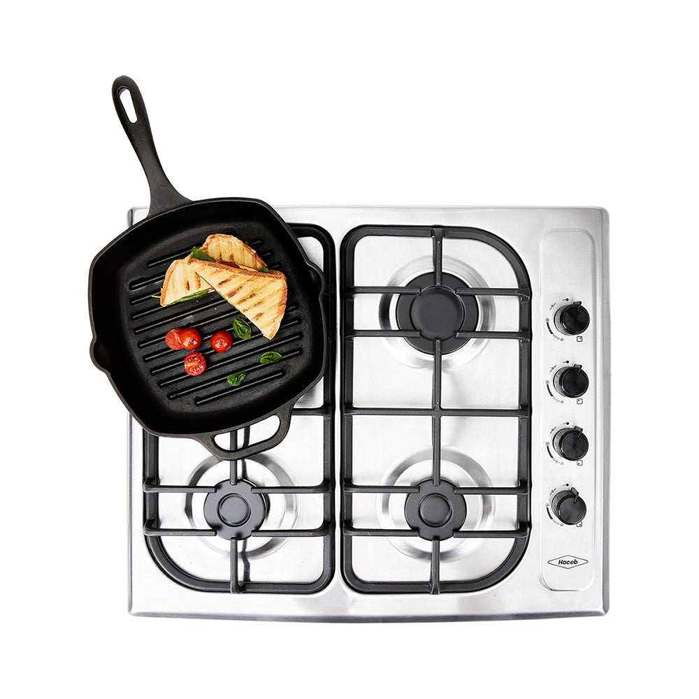 Estufa de Empotrar Haceb Inox 60x51 Hierro Fundido a Gas Natural