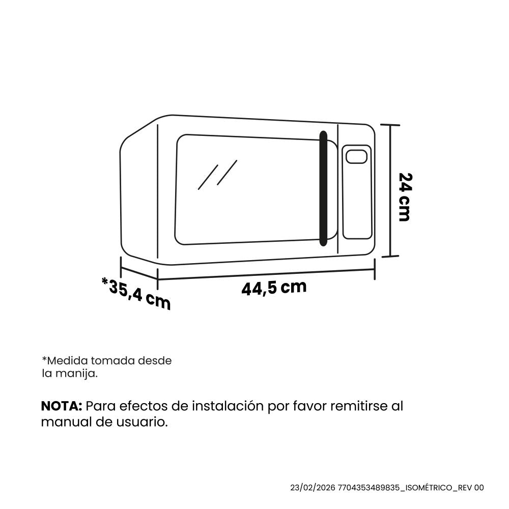 Horno Microondas Haceb 0.7 20L Con Manija, Negro
