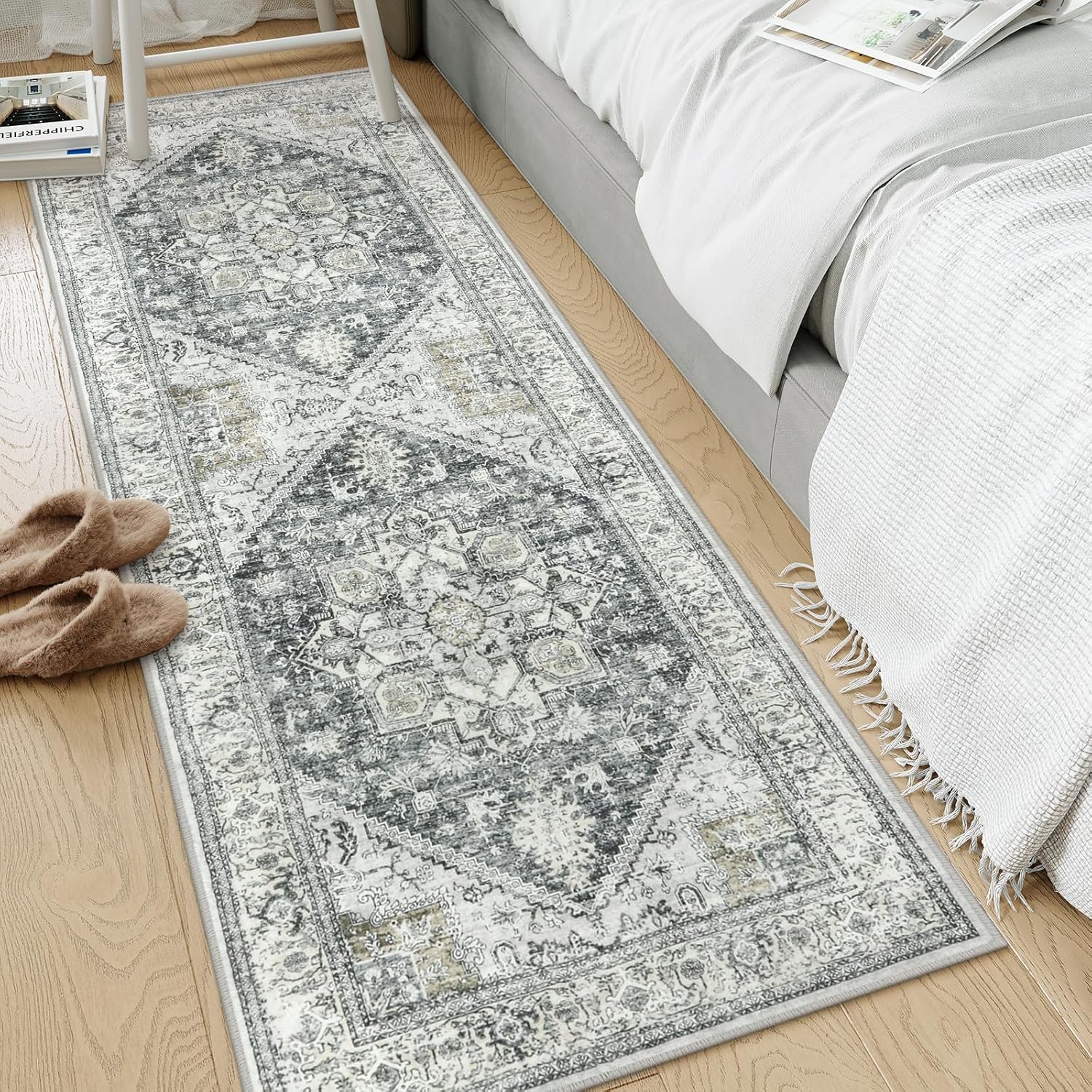 LIVEBOX Alfombra de pasillo lavable de 2 x 6 pies, alfombra bohemia de cocina...