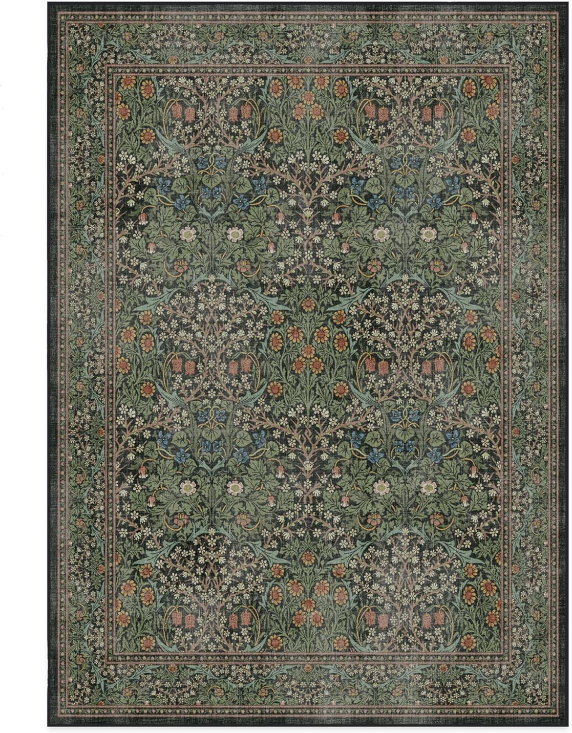 RUGGABLE x Morris & Co Tapete prémium de área lavable, para sala de estar,...