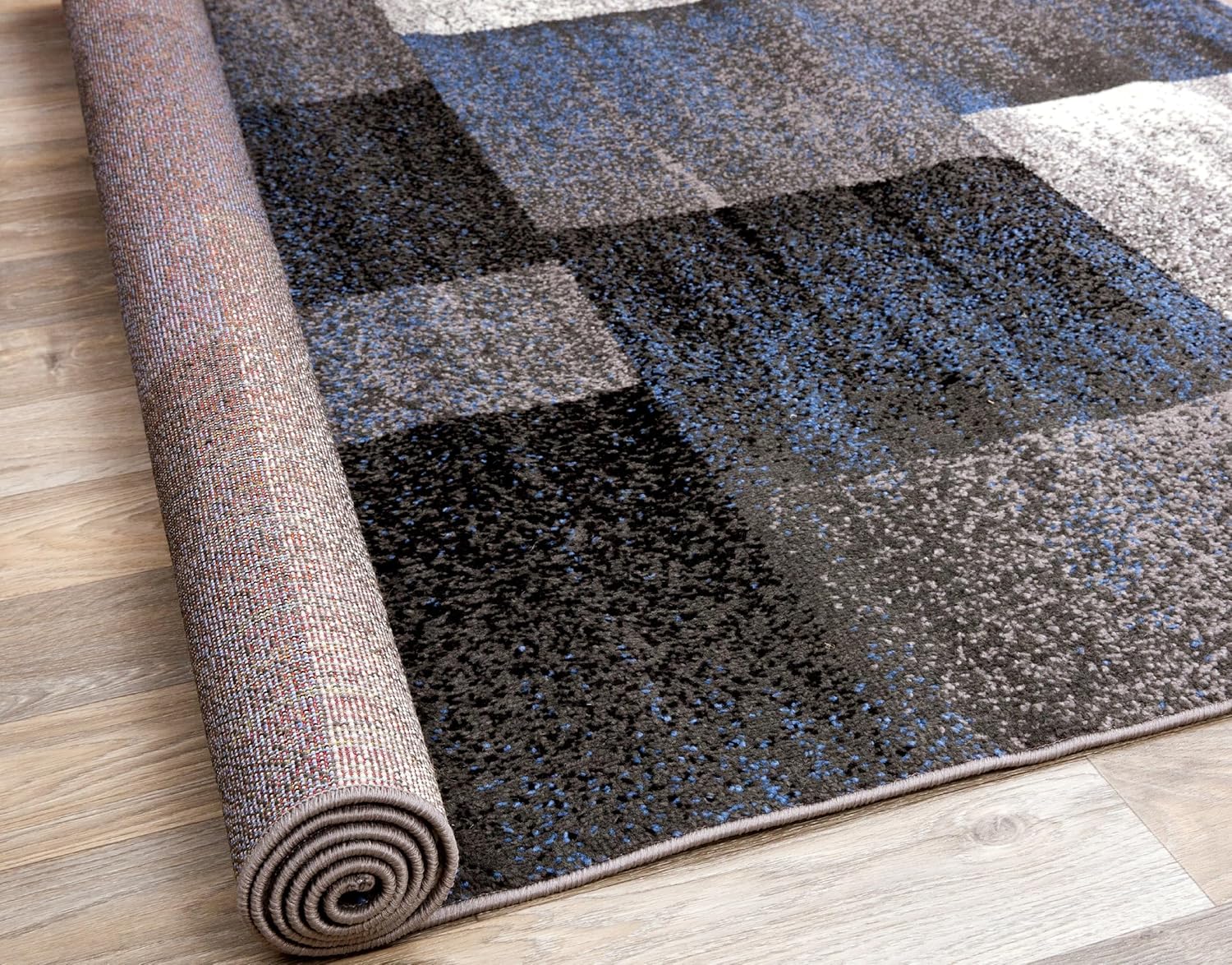 Rugshop Modern Distressed Boxes - Alfombra de área de 3 pies 3 pulgadas x 5...