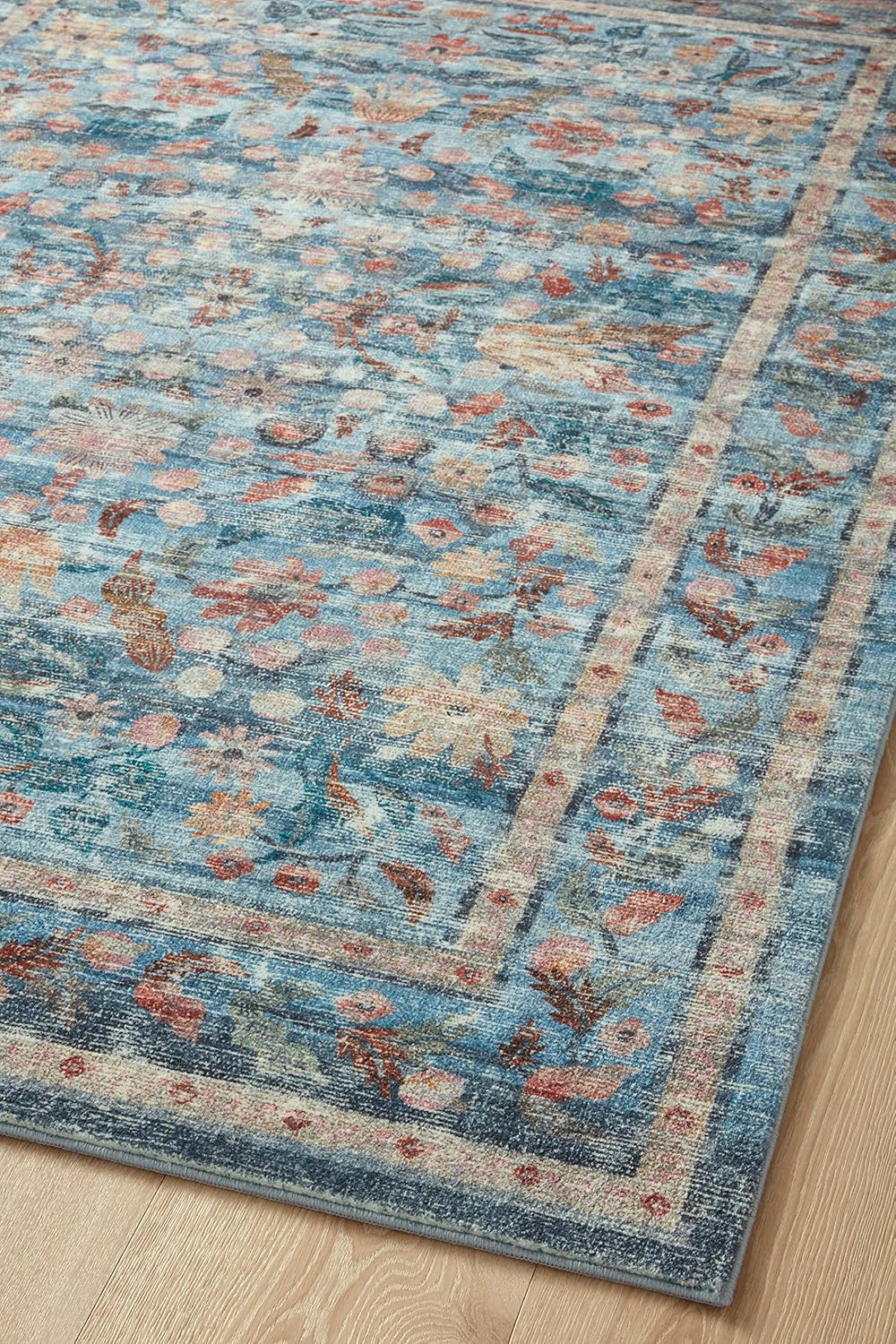 Loloi Rifle Paper Co. x Courtyard Blue - Alfombra decorativa ovalada de 2 pies...