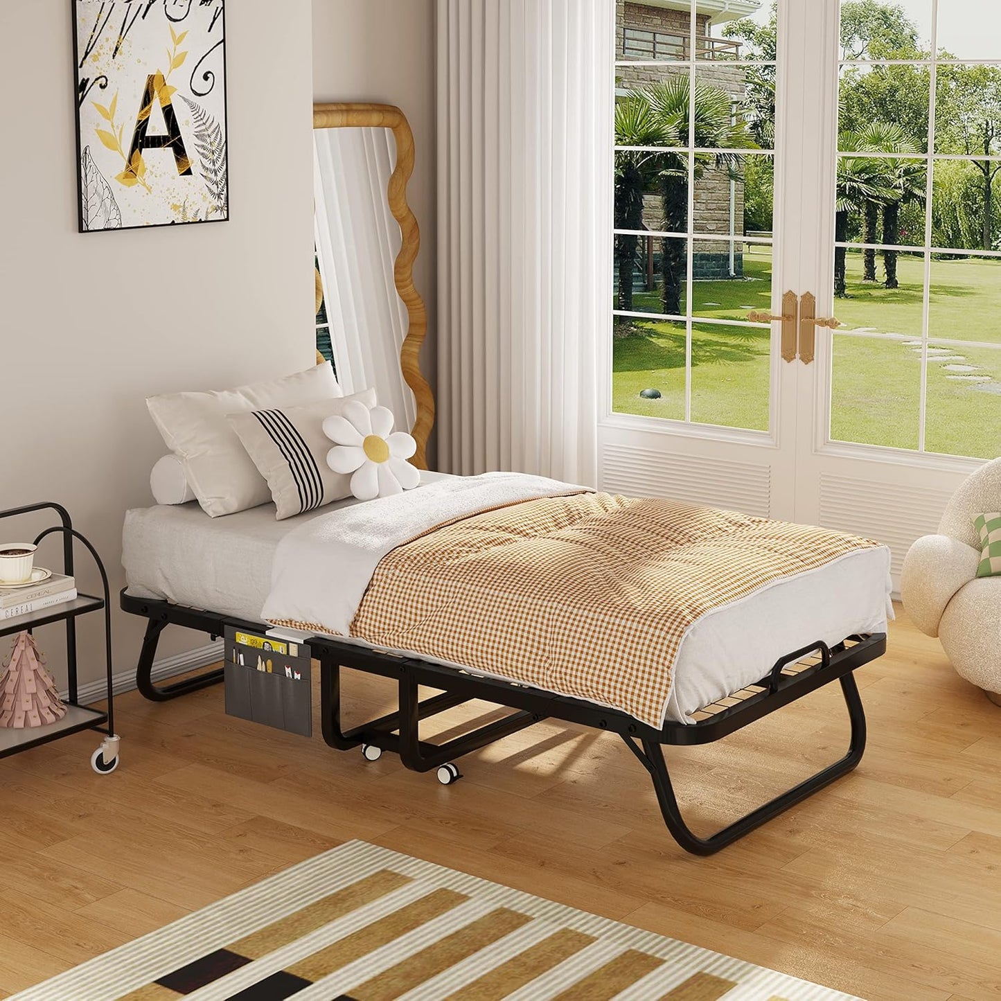 Cama plegable con colchón Cama plegable portátil para adultos enrollables para