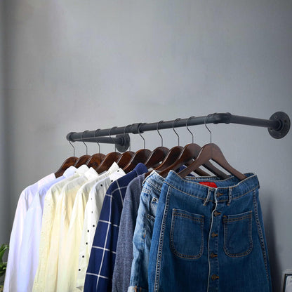 Perchero de montaje en pared, 24 pulgadas, tubo industrial para colgar ropa,