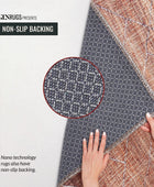 GLN Rugs Alfombra lavable a máquina, estética vintage bohemia envejecida, parte...