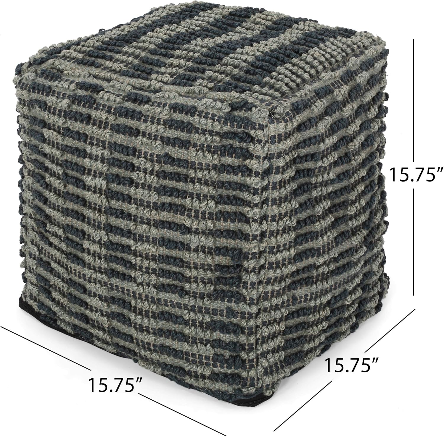 Christopher Knight Home Carolina Boho - Puf cubo de tela, azul y verde azulado,...