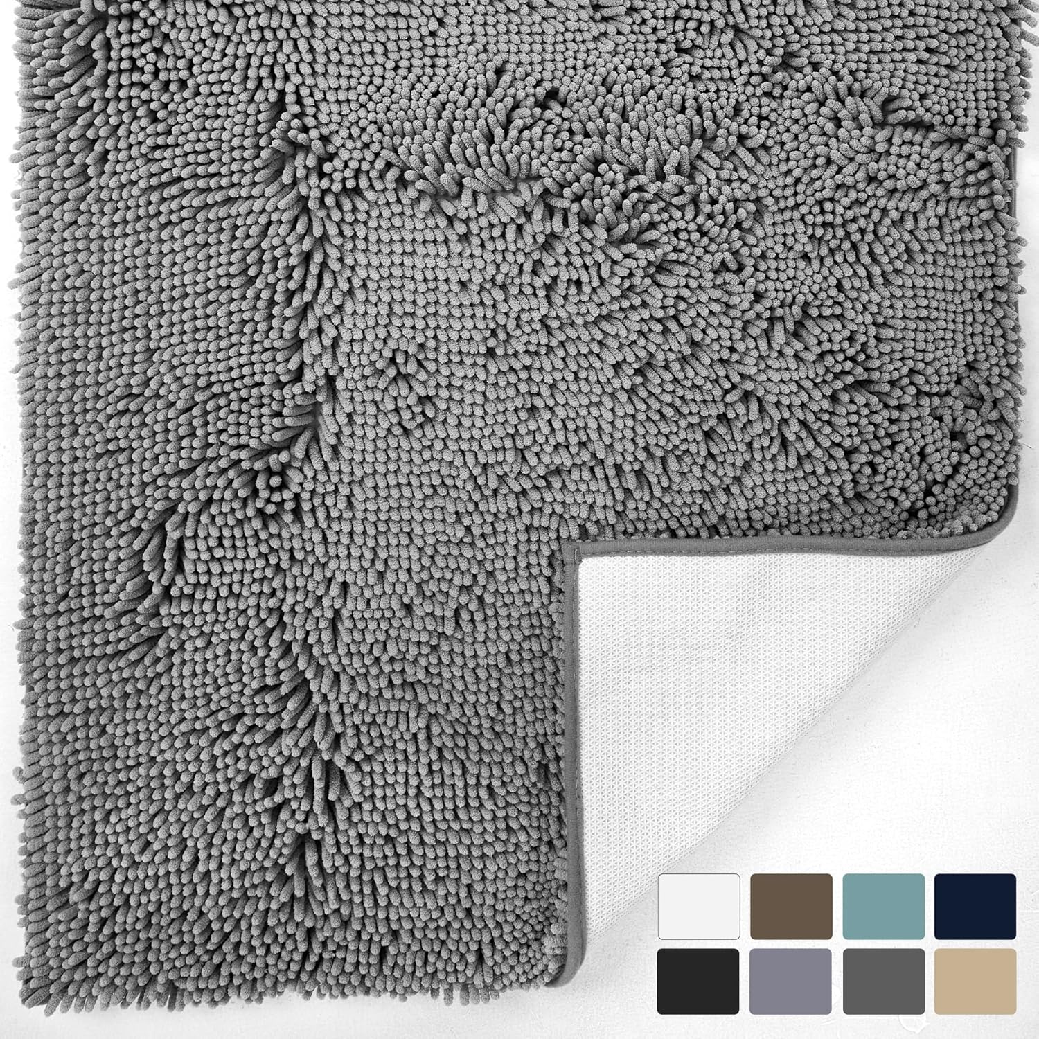Deconovo Alfombrillas de baño de chenilla, microfibra suave y absorbente,...