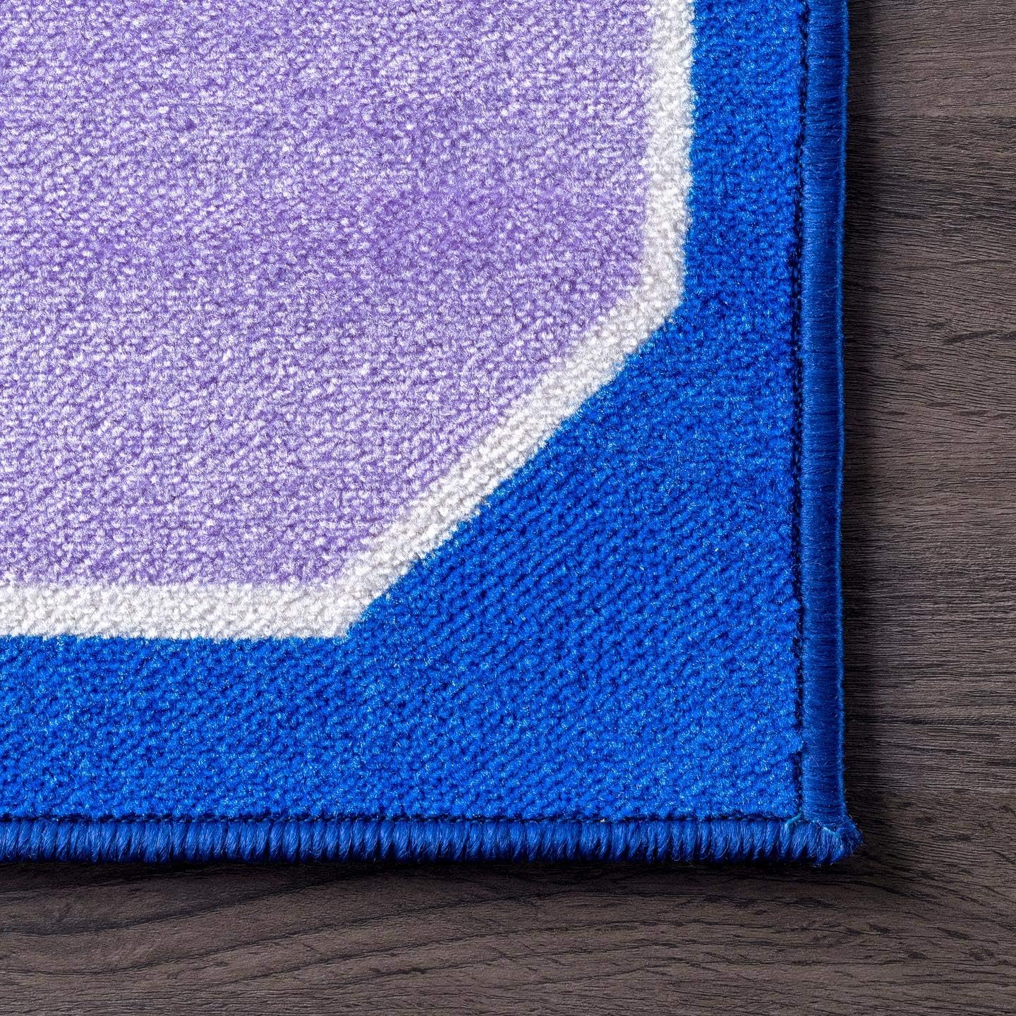 nuLOOM Kecia Octagons - Alfombra impresa, 7 x 9, azul