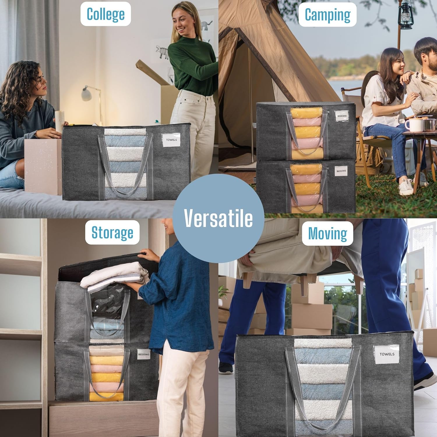 Paquete de 6 bolsas para mudanza, suministros de mudanza, cajas de