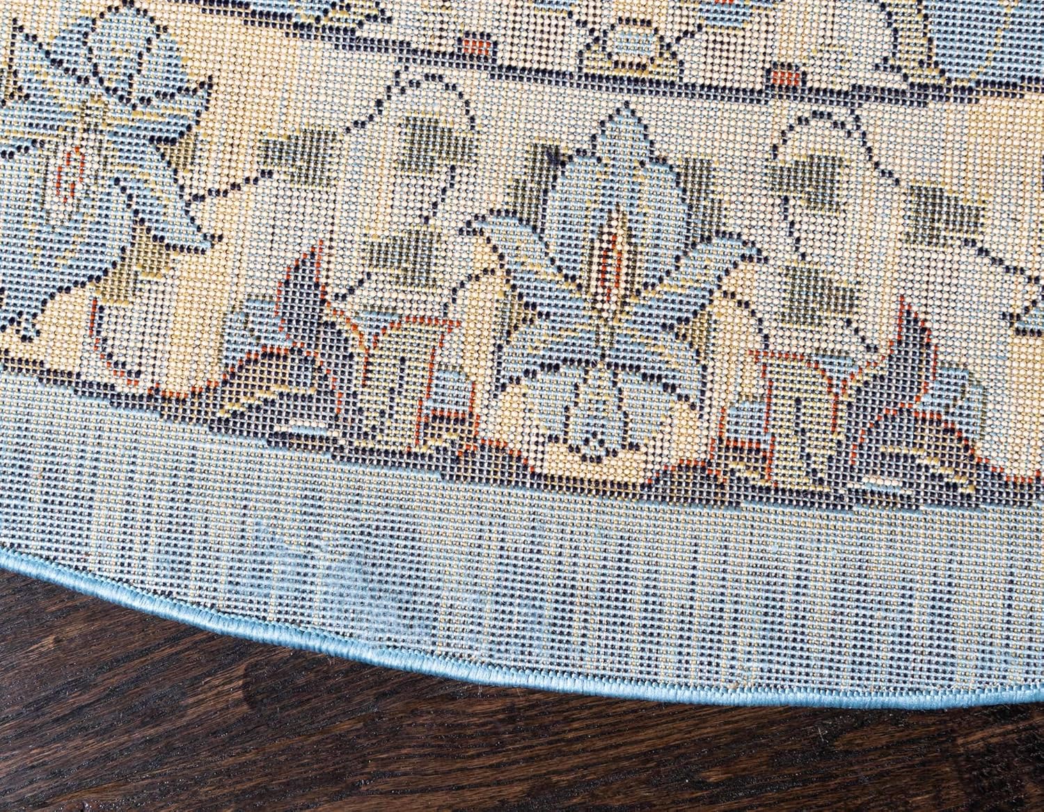 Unique Loom Espahan Collection - Alfombra de área (8 pies, redonda, azulnegro)