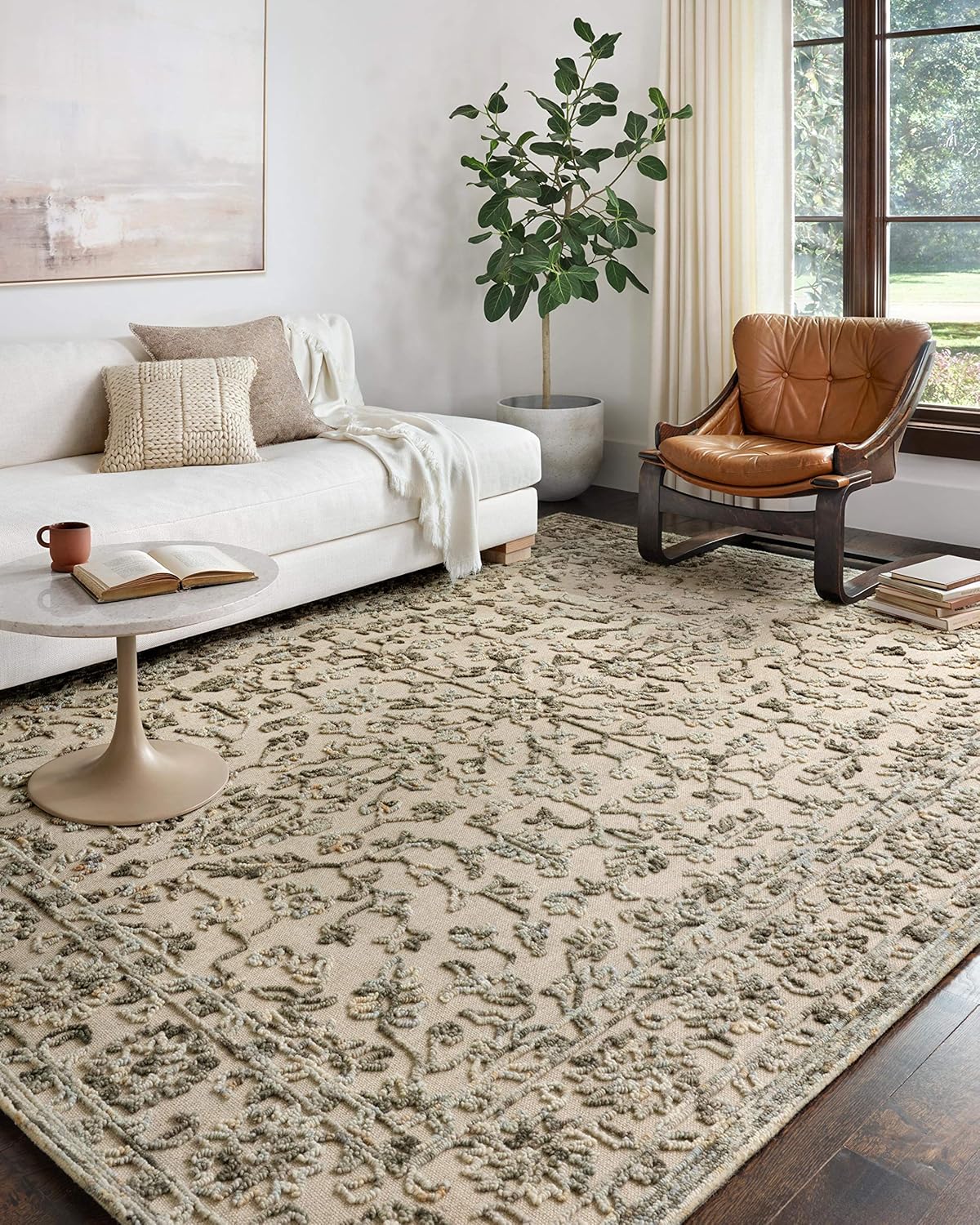 Halle Collection HAE-05 Alfombra decorativa gris cielo de 3 pies 6 pulgadas x 5