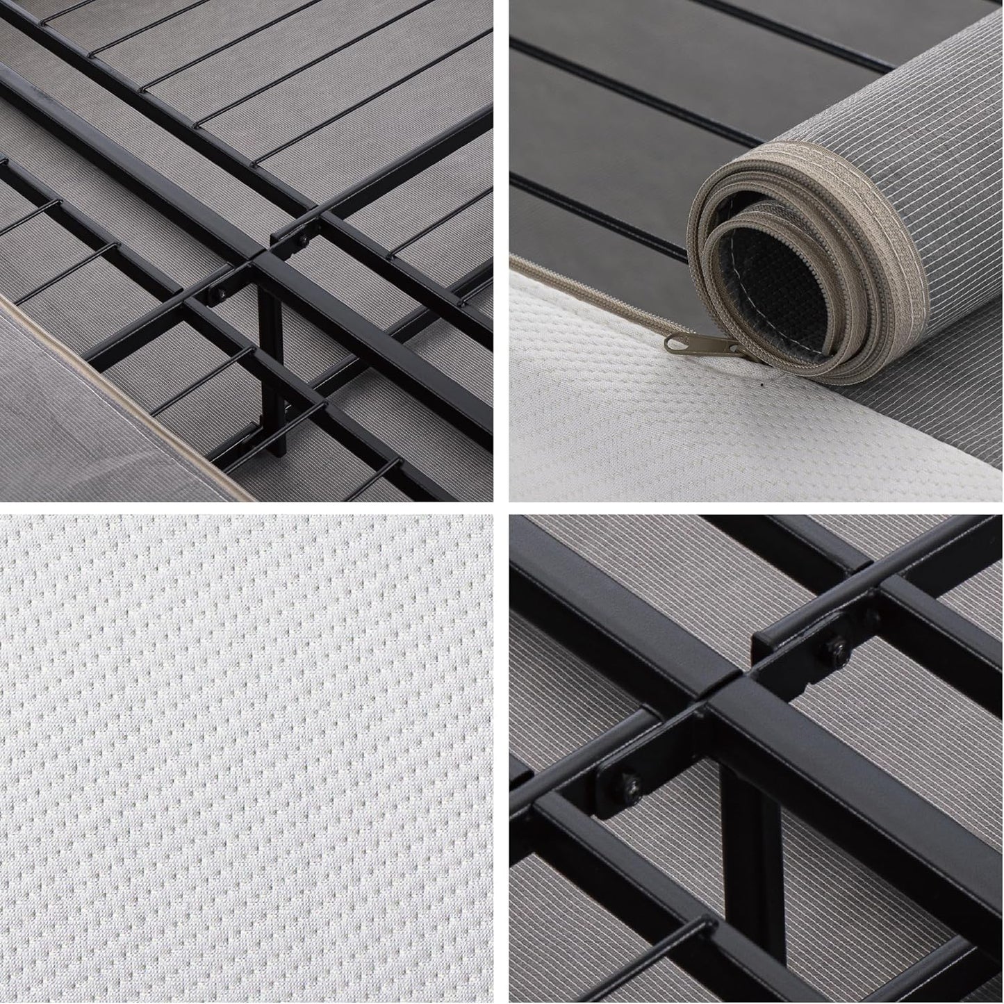 Somier base de colchón plegable Sleep Master BiFold, Acero, Blanco