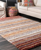 nuLOOM Classie - Alfombra de pelo liso, 5 x 8 pies, color rojo multicolor