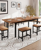 iPormis Juego de mesa de comedor de 7 piezas con 6 taburetes, juego de mesa de