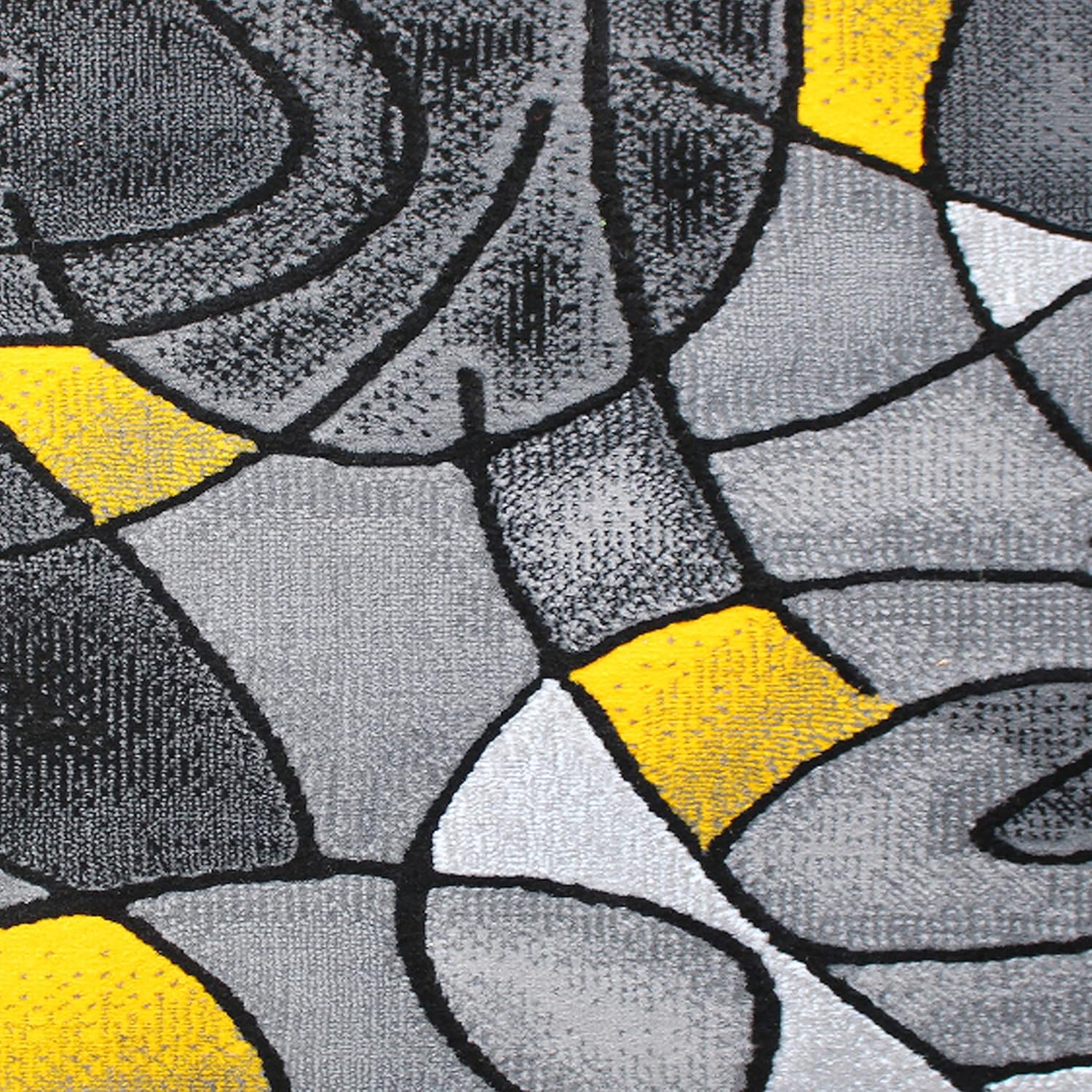 EMMA + OLIVER Urbane - Alfombra decorativa de olefina de felpa, patrón...