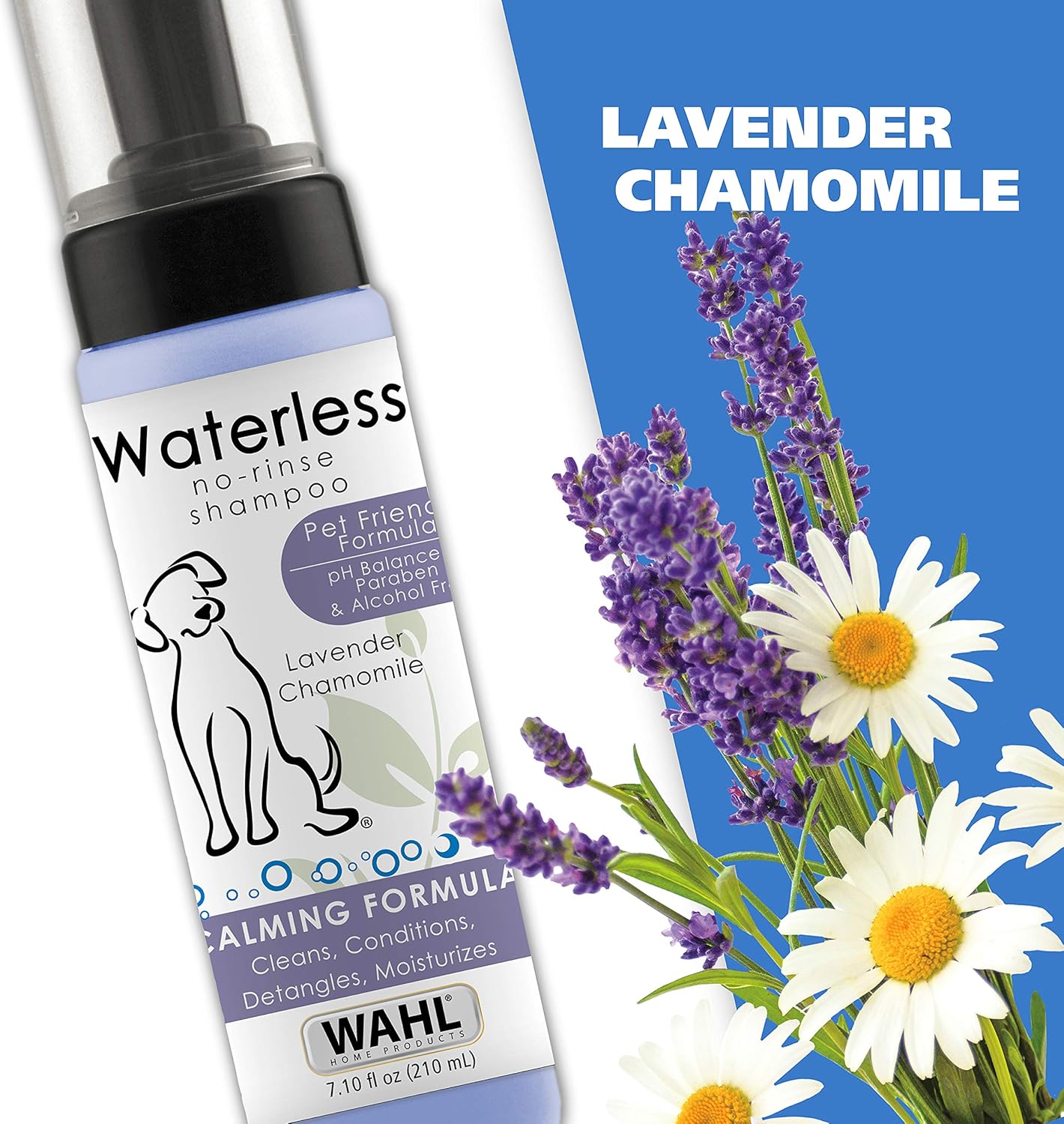 Wahl USA Pet Friendly Champú sin enjuague para animales  Lavanda y manzanilla...