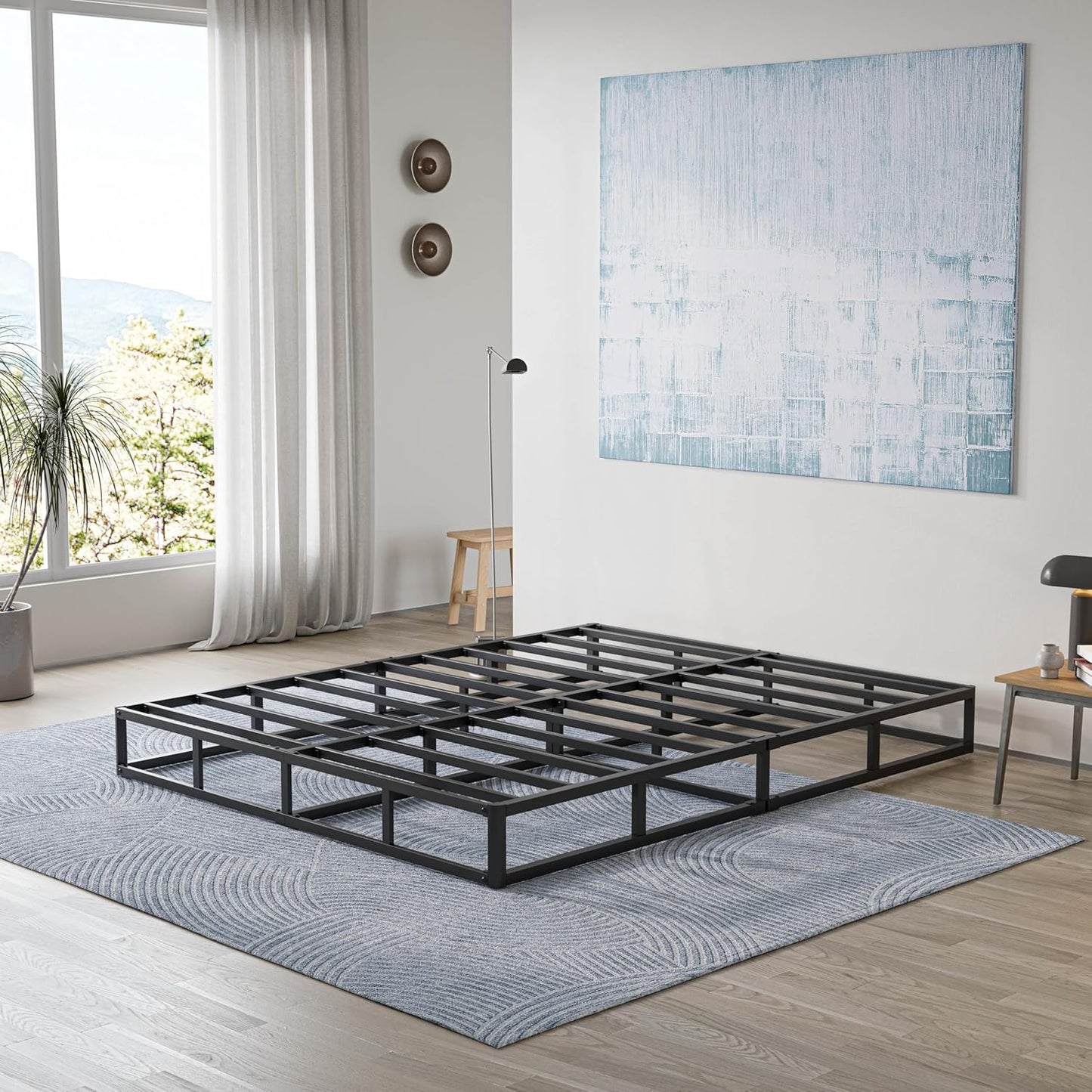 King Box Spring Base de colchón de 5 pulgadas de alto perfil con marco de