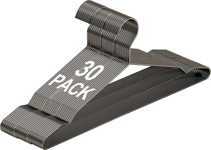 Paquete de 30 perchas de metal resistentes, resistentes de alambre fuerte con