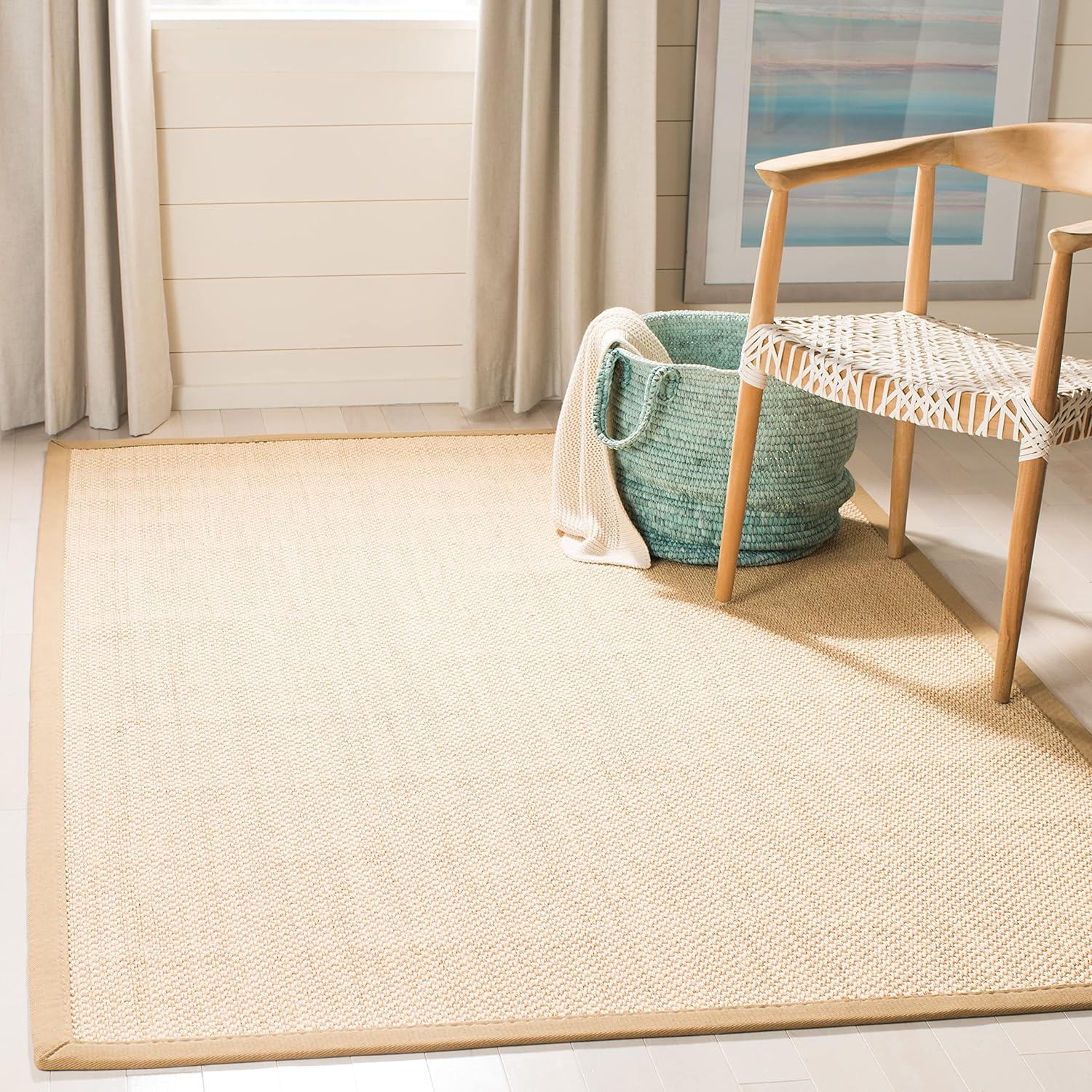 Safavieh Natural Fiber Collection NF141A tapete de sisal color maíz y negro con...