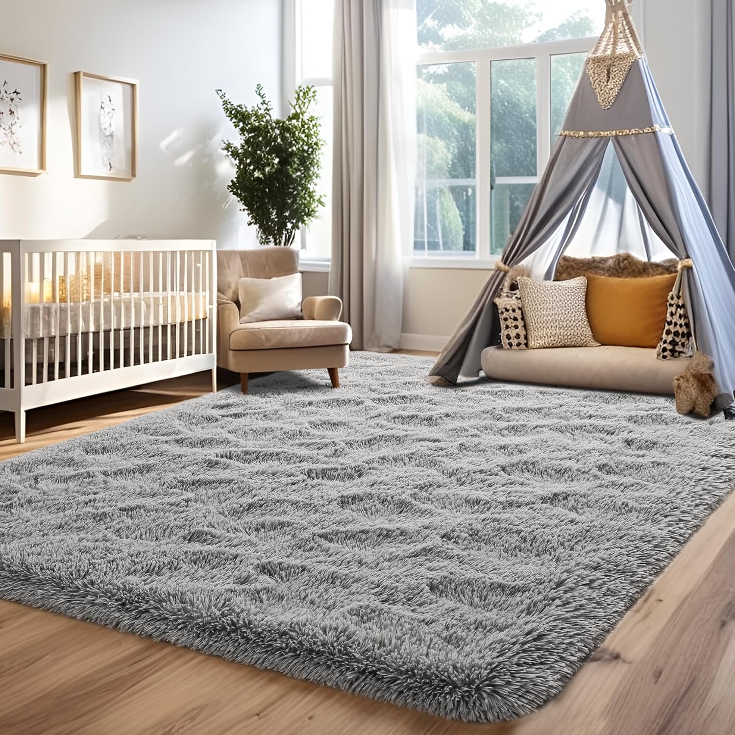 HQAYW Alfombra moderna y esponjosa, alfombras peludas para dormitorio, sala de...