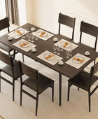 Juego de mesa de comedor extensible de 7 piezas con 6 sillas acolchadas, juego