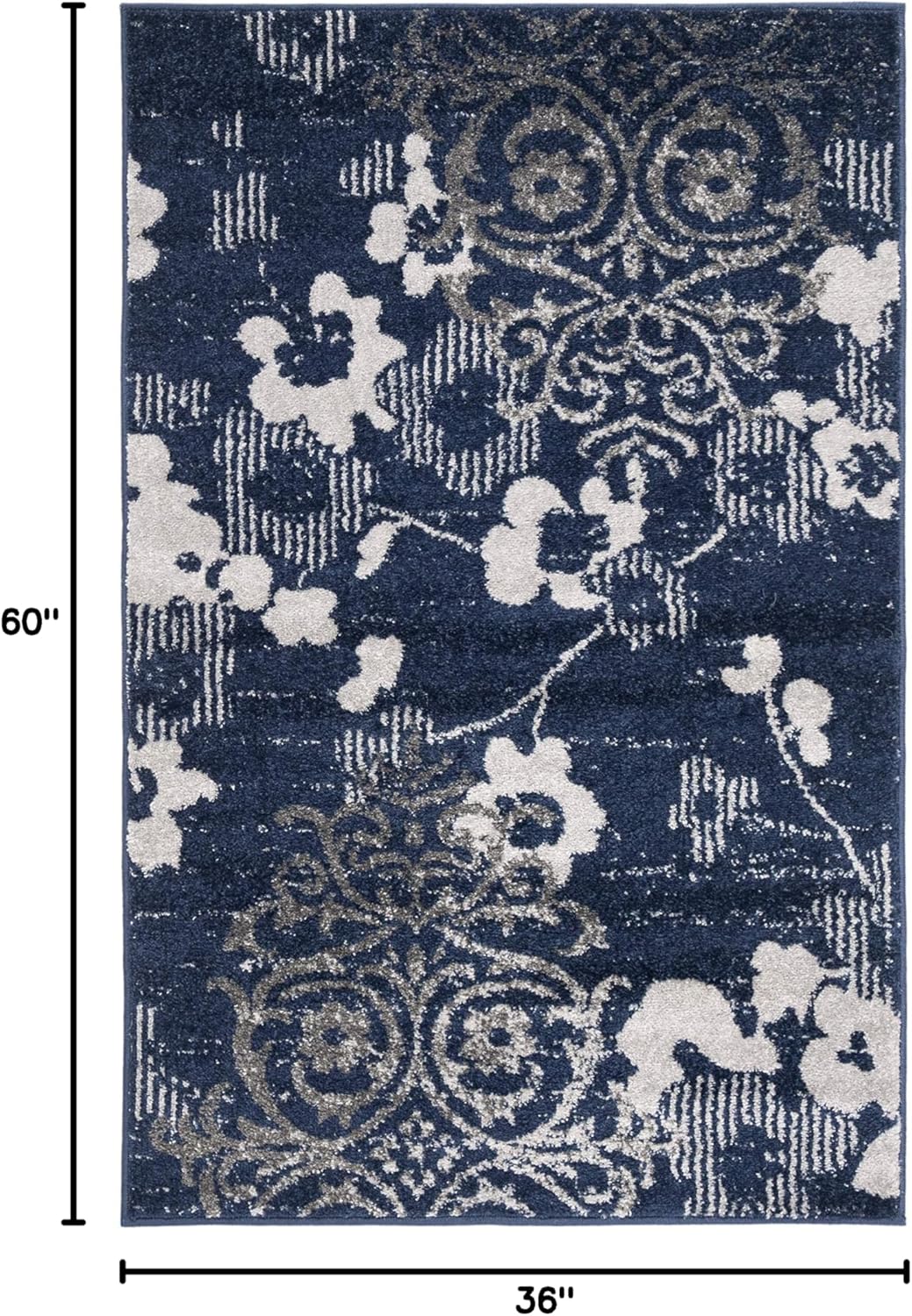 SAFAVIEH - Alfombra Adirondack con diseño floral de damasco desgastado, no...