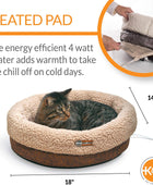 K&H PET PRODUCTS Cama térmica térmica para gatos con taza termoplástica, cama...