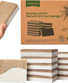 Juego de 12 esponjas de cocina de celulosa natural y nuez de coco para cocinas