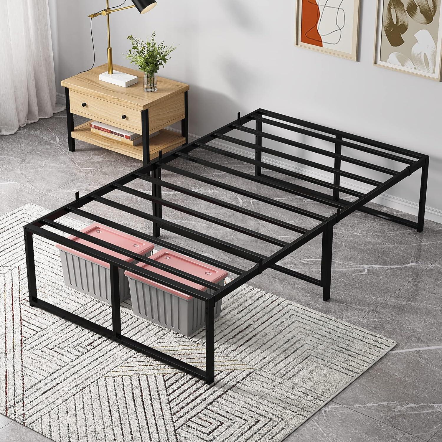 Base de cama de tamaño matrimonial, base de cama duradera de 14 pulgadas, no