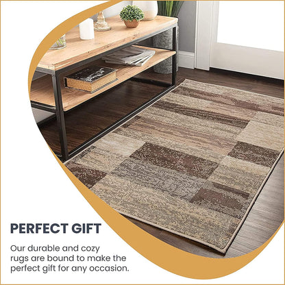 SUPERIOR Alfombra de área para interiores, respaldo de yute, decoración moderna