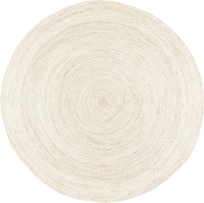 nuLOOM Alfombra redonda de yute Rigo de 3 unidades, tejida a mano, color blanco