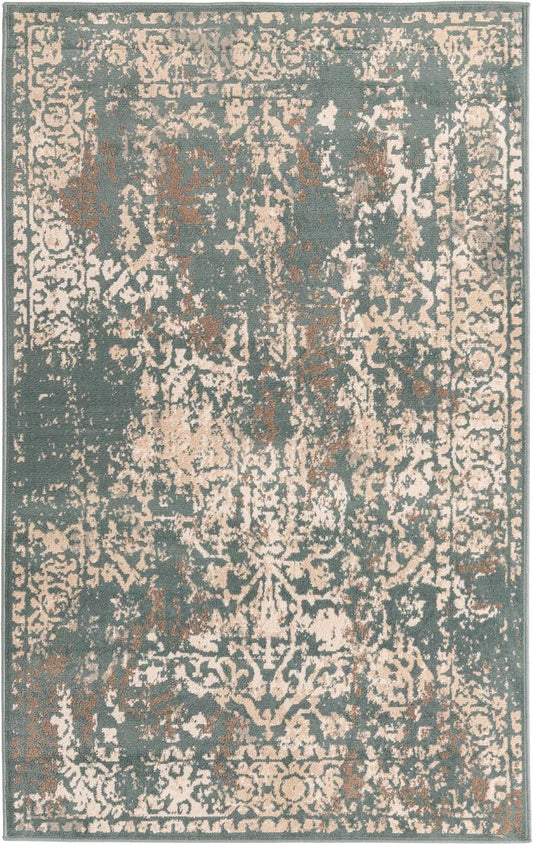 Rugs.com Mojave Collection - Alfombra mediana verde de 5 x 8 pies, perfecta...