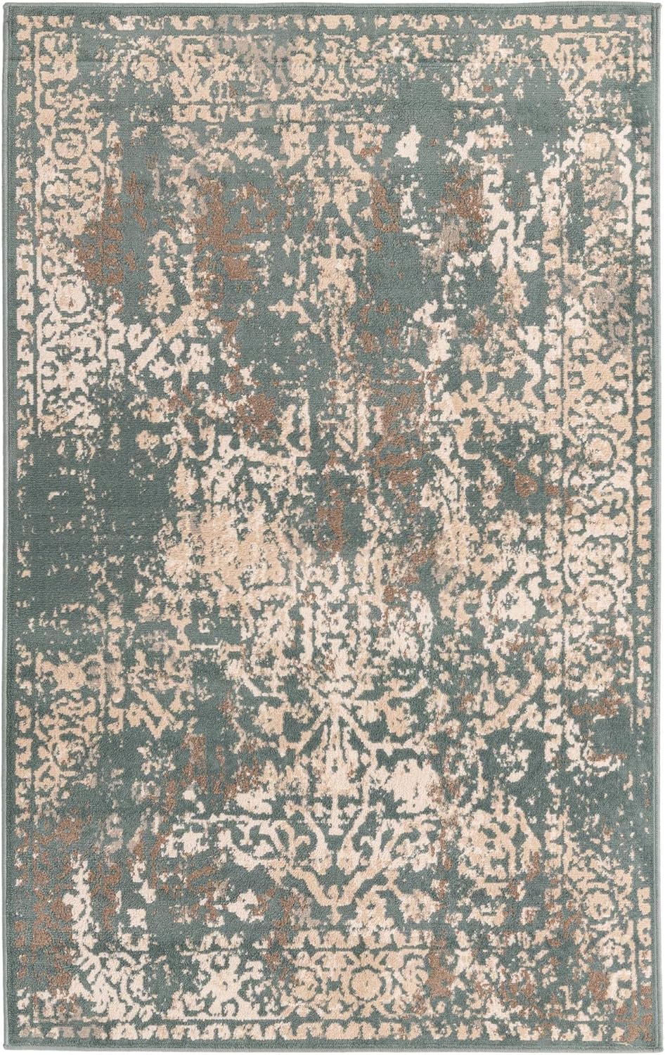 Rugs.com Mojave Collection - Alfombra mediana verde de 5 x 8 pies, perfecta...
