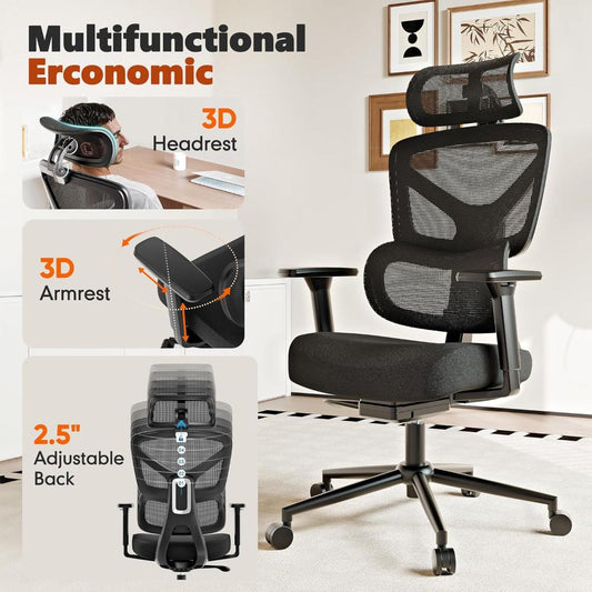 Silla de oficina MOLENTS Negro ergonómica