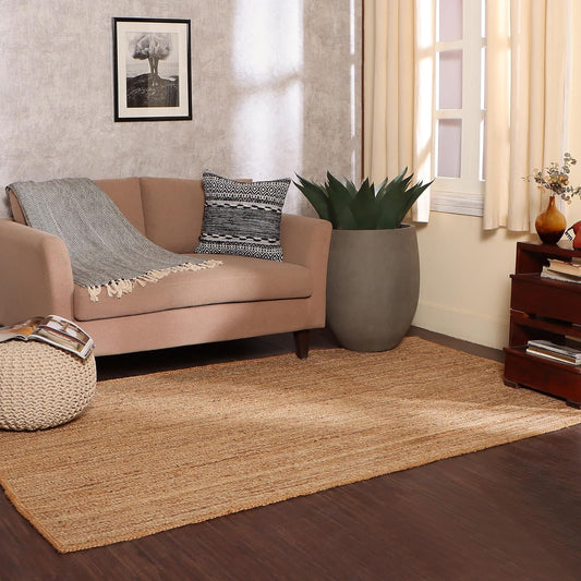 Alfombra rectangular tejida a mano trenzada 100% yute natural Alfombras