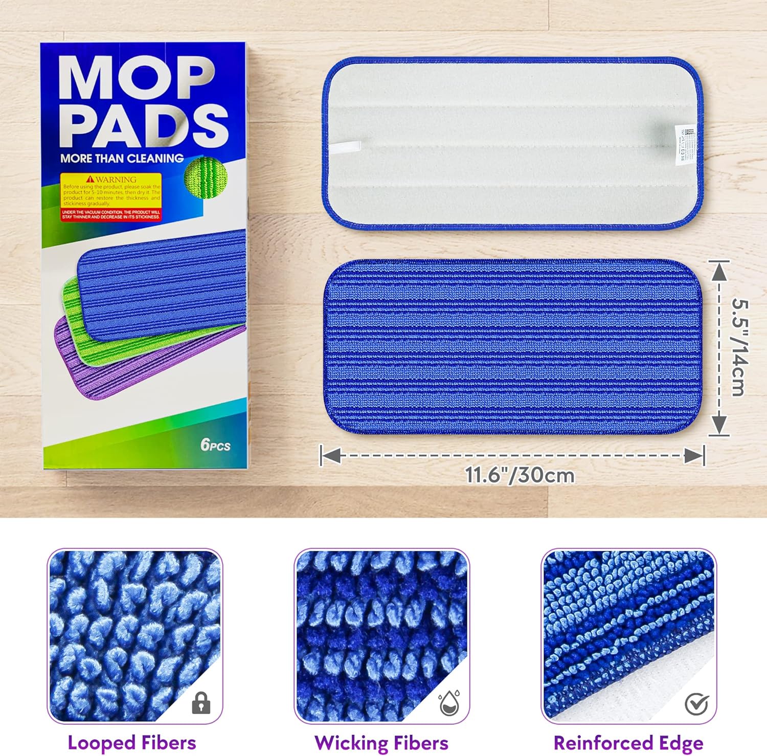 Almohadillas reutilizables para trapeador Swiffer Wet Jet, paquete de 6...