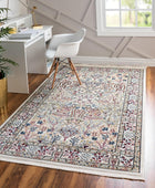 Rugs.com Rabia Collection - Alfombra baja marfil de 5 x 8 pies, perfecta para...