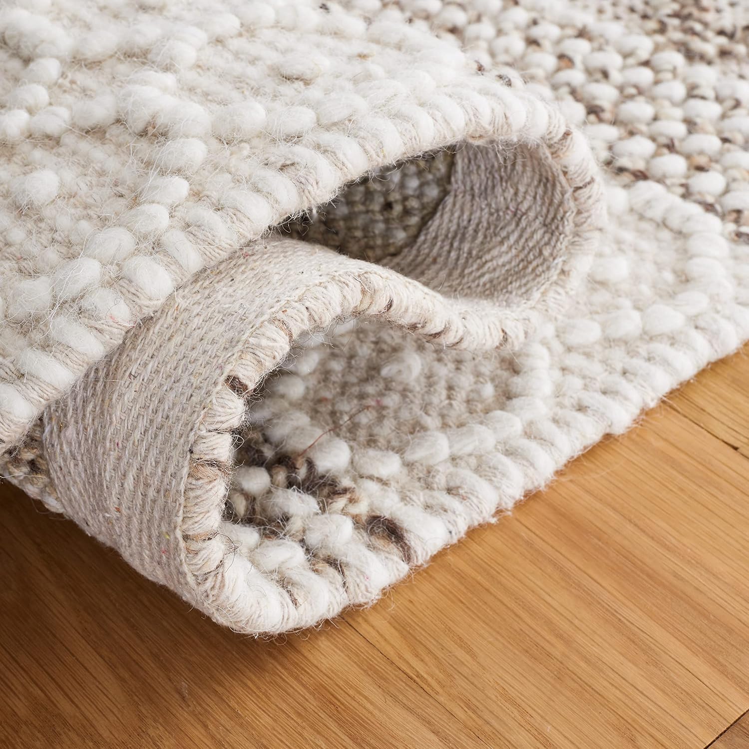 SAFAVIEH Natura Collection - Alfombra de área de 5 x 8 pies, marfil y marrón,...