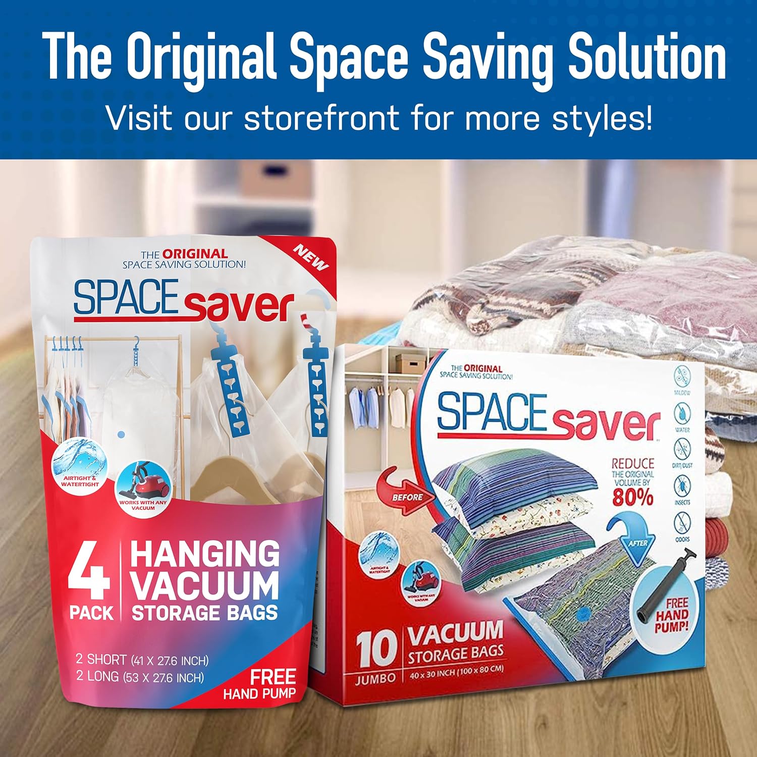 Spacesaver Premium Bolsas de almacenamiento al vacío, funciona con cualquier