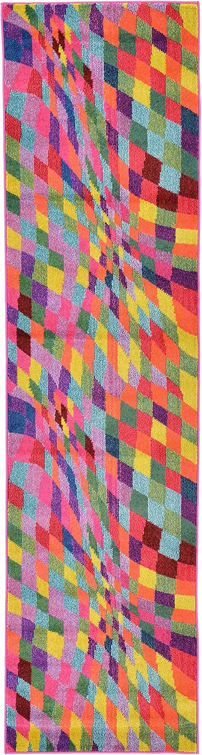 Unique Loom Estrella Collection - Alfombra geométrica, abstracta, colorida,...