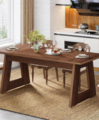 Mesa de comedor para 4-6 personas, mesa de cocina rectangular de madera de 63