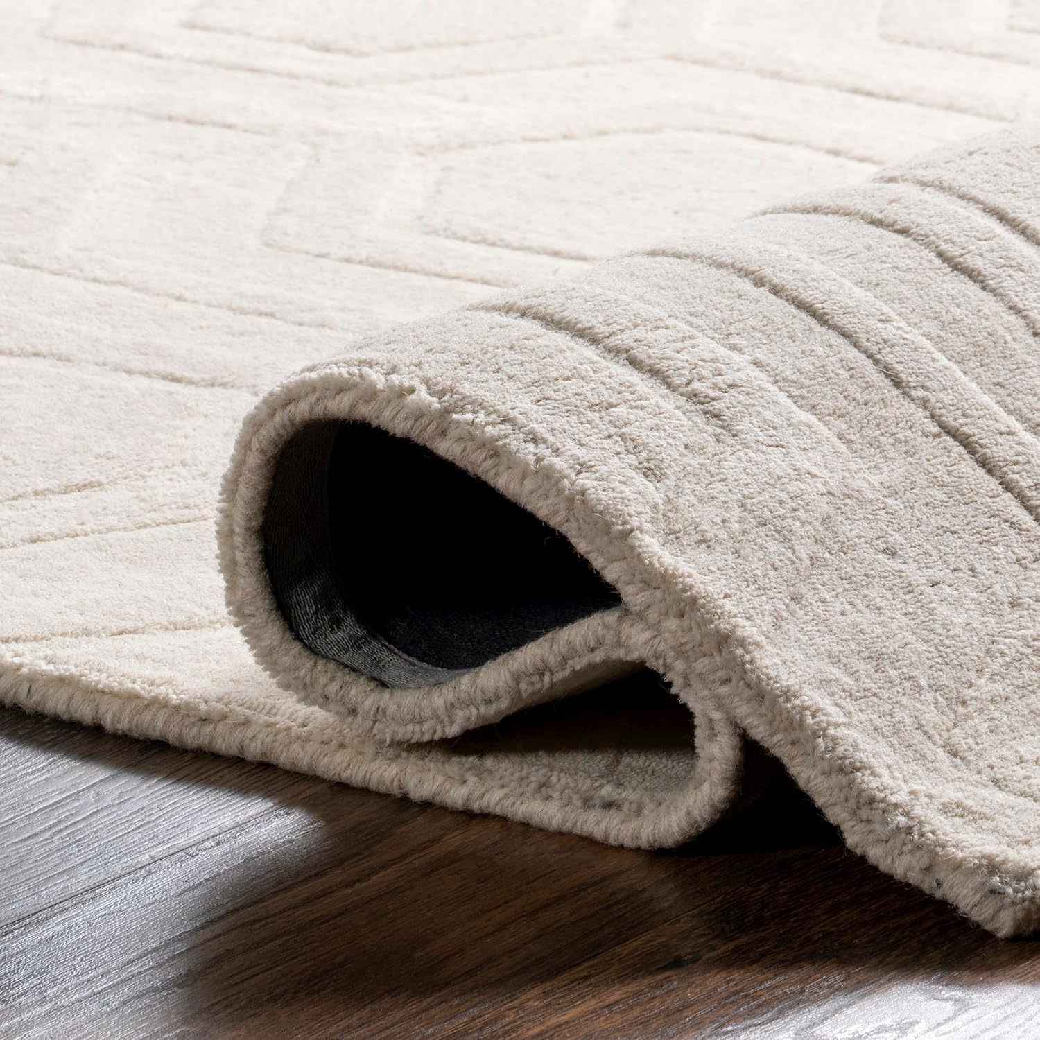 Alfombra tejida a mano Ambrose, 6x9, marfil