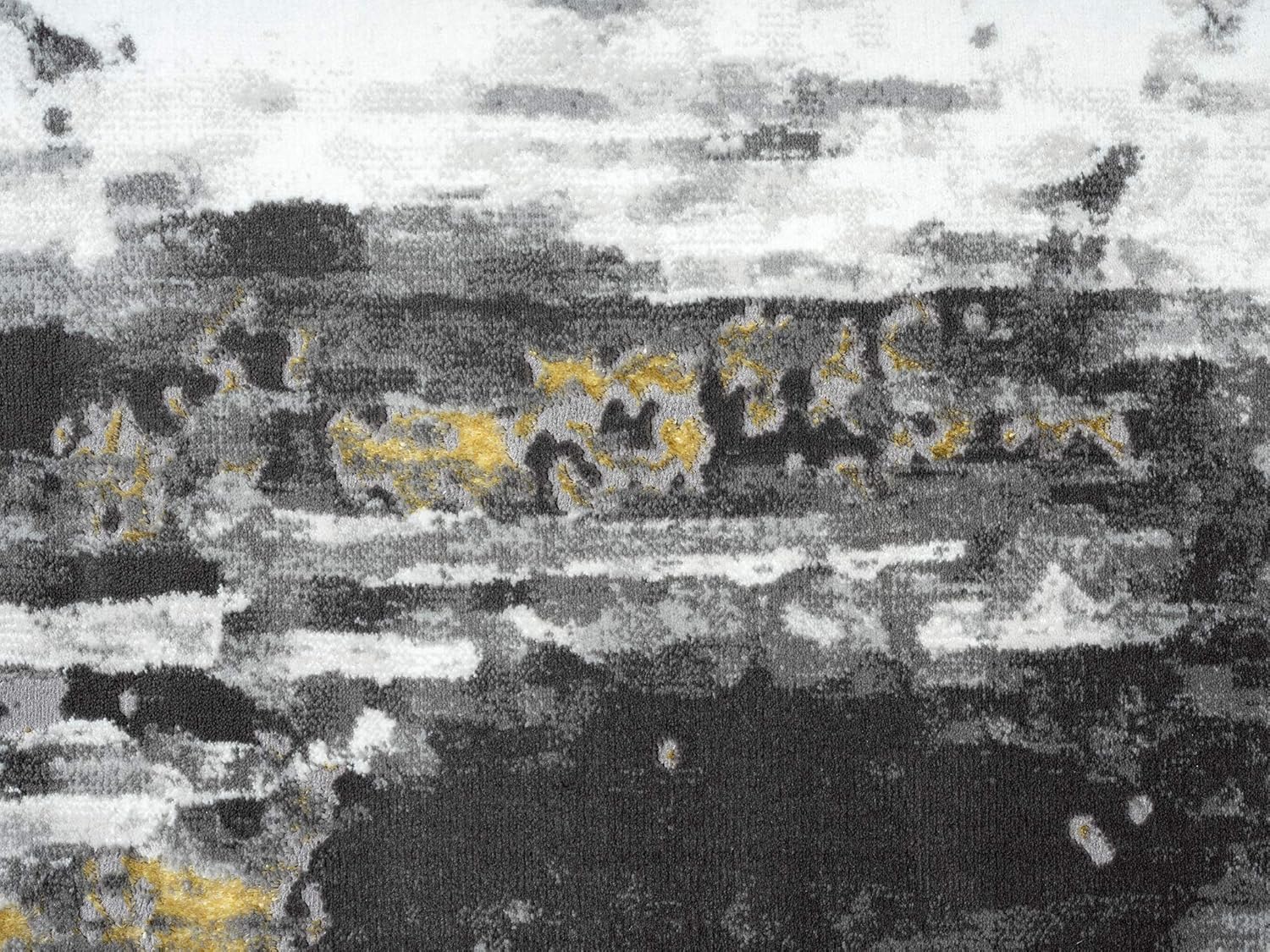 Abani Alfombra abstracta envejecida, contemporánea, moderna, dorada y gris,...